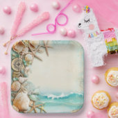 Hochzeitsmuscheln am Strand Pappteller (Party)