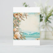 Hochzeitsmuscheln am Strand RSVP Karte (Stehend Vorderseite)