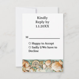 Hochzeitsmuscheln am Strand RSVP Karte