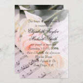 Hochzeitsmusik Light Pink Rose Einladung Hochzeits (Vorne/Hinten)