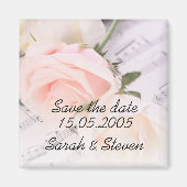 Hochzeitsmusik Light Pink Rose Save the Date Magnet (Vorne)