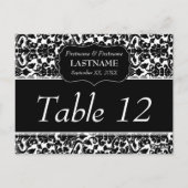 Hochzeitsmuster für Tischnummer-Zeichen Postkarte (Rückseite)