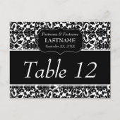 Hochzeitsmuster für Tischnummer-Zeichen Postkarte (Vorderseite)
