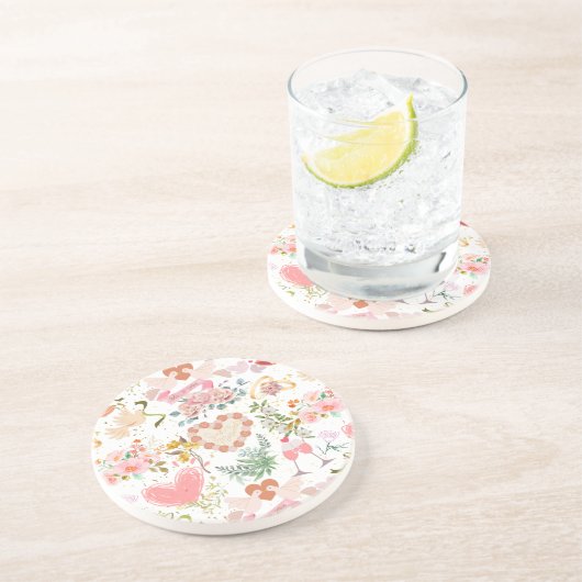 Hochzeitsmuster Getränkeuntersetzer (Seite)