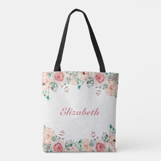 Hochzeitsmutter der Groom Chic Wasserfarbe Blüte Tasche (Rückseite)