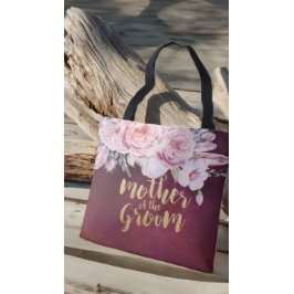 Hochzeitsmutter des Groom Floral Burgund Rot Tasche