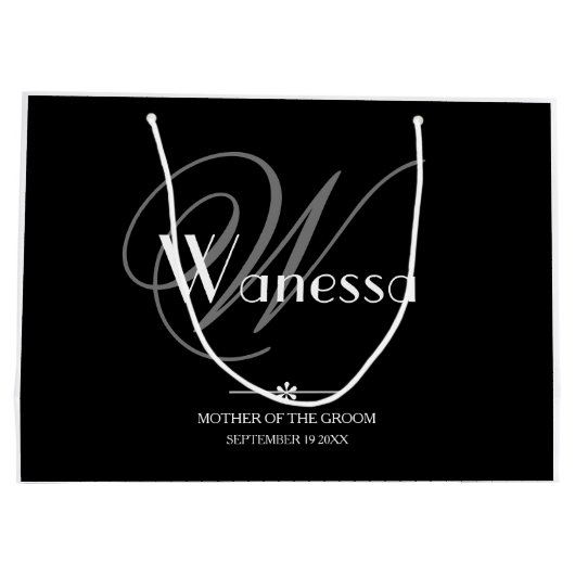 Hochzeitsmutter des großartigen Monogramm-Chic Große Geschenktüte (Rückseite)