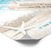 Hochzeitsnachricht an den Strand in einem Flaschen Poster (Ecke)