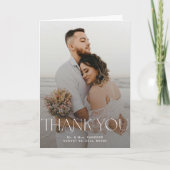 Hochzeitsnachricht für moderne Foto-Overlay Dankeskarte (Vorderseite)
