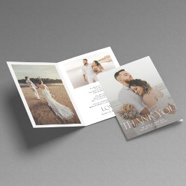 Hochzeitsnachricht für moderne Foto-Overlay Dankeskarte