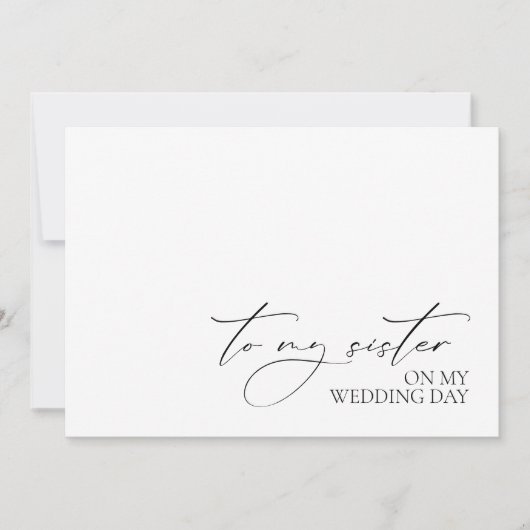 Hochzeitsnachricht "zu meiner Schwester am Hochzei (Vorderseite)