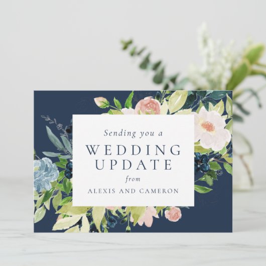 Hochzeitsnacht ändern Blumenmuster die Datumskarte Save The Date (Stehend Vorderseite)