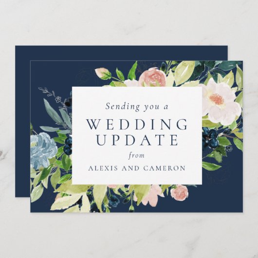 Hochzeitsnacht ändern Blumenmuster die Datumskarte Save The Date (Vorne/Hinten)