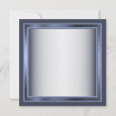 Hochzeitsnacht Blauer Rahmen Silber Elegant Save The Date (Rückseite)