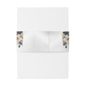 Hochzeitsnacht Blaues Goldenes Blütensilber Einladungsbanderole (Rückseitenbeispiel)