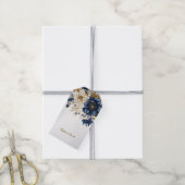 Hochzeitsnacht Blaues Goldenes Blütensilber Geschenkanhänger (Mit Garn)