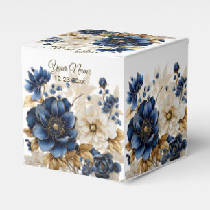 Hochzeitsnacht Blaues Goldenes Blütensilber Geschenkschachtel