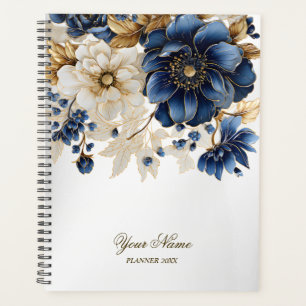 Hochzeitsnacht Blaues Goldenes Blütensilber Planer