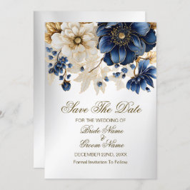 Hochzeitsnacht Blaues Goldenes Blütensilber Save The Date