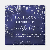 Hochzeitsnacht blaues Silber speichern Dattelmagne Magnet (Vorne)