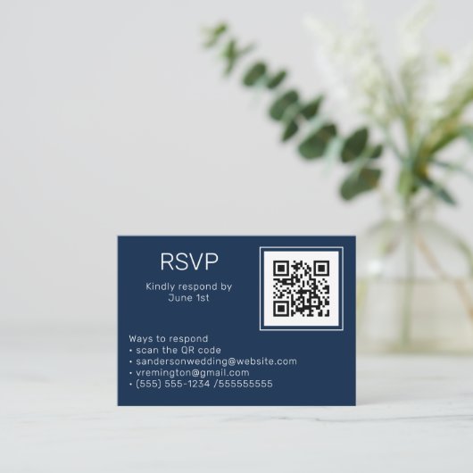 Hochzeitsnacht Blue UAWG Online QR Code Foto Begleitkarte (Stehend Vorderseite)