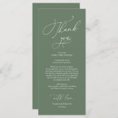 Hochzeitsnacht Platz dank Karte (Vorne/Hinten)