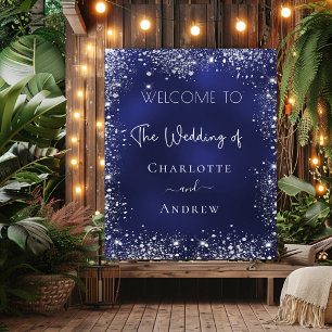 Hochzeitsnacht-Silbermedaille Glitzer willkommen Poster