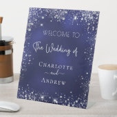Hochzeitsnacht-Silbermedaille Glitzer willkommen Sockelschild (In Situ)