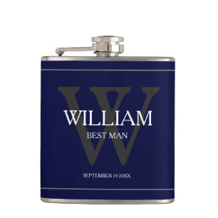 Hochzeitsnacht Trauzeuge Geschenk Skript Monogram  Flachmann