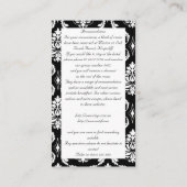 Hochzeitsnacht und Hotelausweis Begleitkarte (Rückseite)