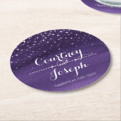 Hochzeitsnacht-Untersetzer mit Aquarellstern Runder Pappuntersetzer (Angewinkelt)