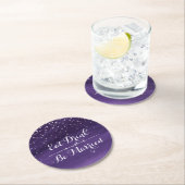 Hochzeitsnacht-Untersetzer mit Aquarellstern Runder Pappuntersetzer (Vor Ort)