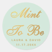 Hochzeitsnacht zu Imitaten Gold Foil Elegantes Skr Runder Aufkleber (Vorderseite)