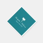 Hochzeitsnacken mit Logo aus Palmen Serviette (Ecke)