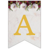 Hochzeitsnadel Bloral Burgundy Peonies Weißer Marm Wimpelkette (Zweite Fahne)