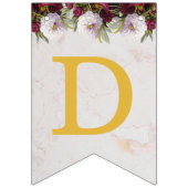 Hochzeitsnadel Bloral Burgundy Peonies Weißer Marm Wimpelkette (Erste Fahne)