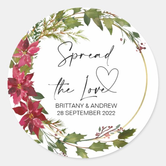 Hochzeitsnadel Gefallen Verteilen der Liebe Jam We Runder Aufkleber (Vorderseite)