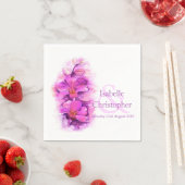 Hochzeitsnadel mit orchid-rosa Aquarellapplikation Serviette (Beispiel)