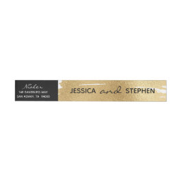 Hochzeitsnadel Wrap Label Elegant Gold & Schwarz