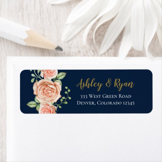 Hochzeitsnahrung für Navy Blue Gold Blush Floral (Insitu)