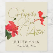 Hochzeitsnahrung für Wein mit rotem Hibiskus Weinetikett (Einzelnes Label)