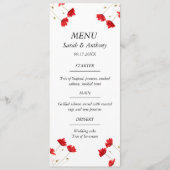 Hochzeitsnahrung mit roten Paprika Menükarte (Vorderseite)