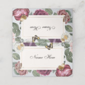 Hochzeitsname Bloom Bloral Blume Butterfly Platzkarte (Außenseite Aufgefaltet)
