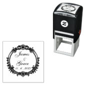 Hochzeitsname & Datum im Vintage-Stil Permastempel (Beispiel)
