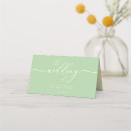 Hochzeitsname Einfach Pistazie & Creme Platzkarte