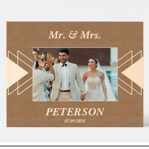 Hochzeitsname Geometrische benutzerdefinierte Holz Geätzte Rahmen