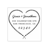 Hochzeitsnamen Herzkranz-Rücksendeadresse Gummistempel (Prägung)