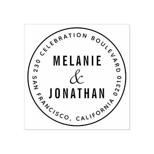 Hochzeitsnamen kreieren Ihre eigene Round-Rücksend Gummistempel (Prägung)