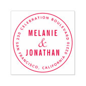 Hochzeitsnamen kreieren Ihre eigene Round-Rücksend Permastempel (Design)