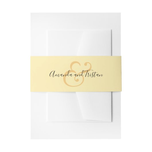 Hochzeitsnamen Lemon Yellow Einladungsbanderole (Vorderseite Beispiel)